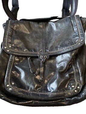 The Sak Ventura Convertible Backpack Crossbody Distressed Black Leather Bag